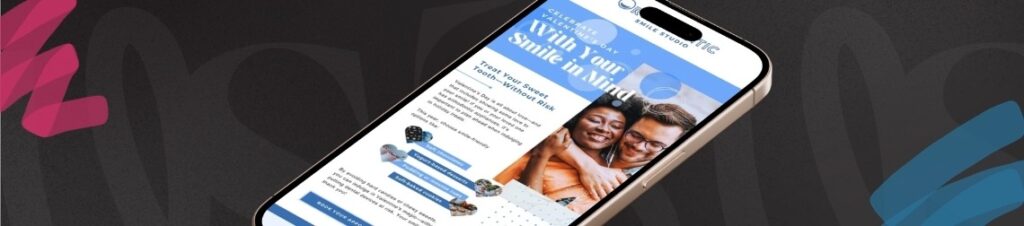 Email marketing shown on a phone.