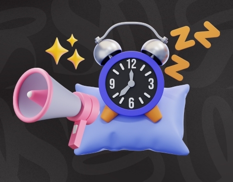A graphic of a alarm clock on a pillow, symbolizing sleep dentistry.